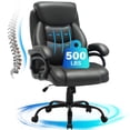 thumbnail image 1 of JONPONY Big and Tall Office Chair 500LBS Wide Seat Ergonomic Computer Desk Chair High Back Executive Leather Chair Adjustable Task Chair Lumbar Back Support 8 Hours Heavy Duty Design,Black Grey, 1 of 13