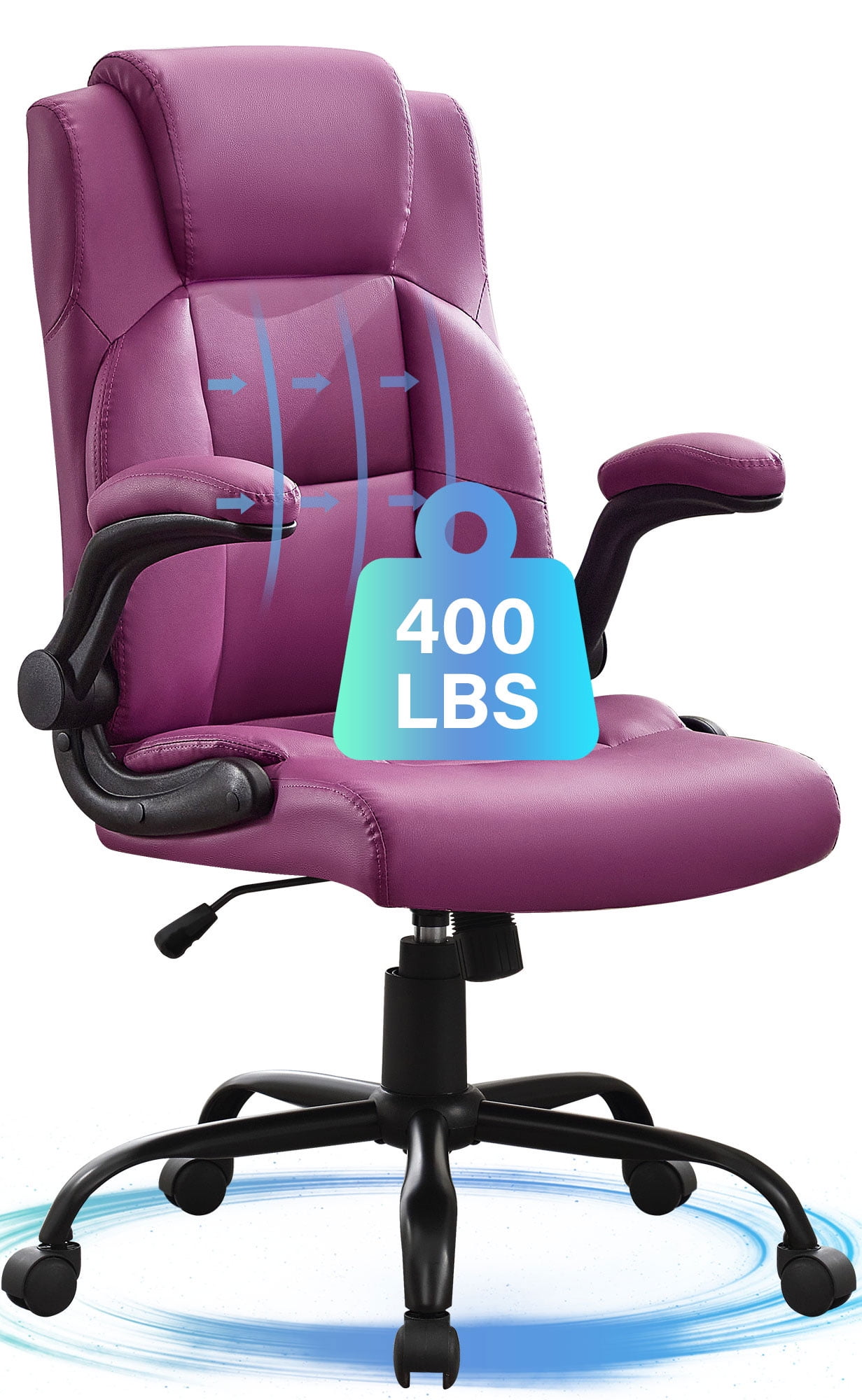 JONPONY Big and Tall Office Chair 400LBS Wide Seat Ergonomic Computer Desk Chair High Back Executive(图1)