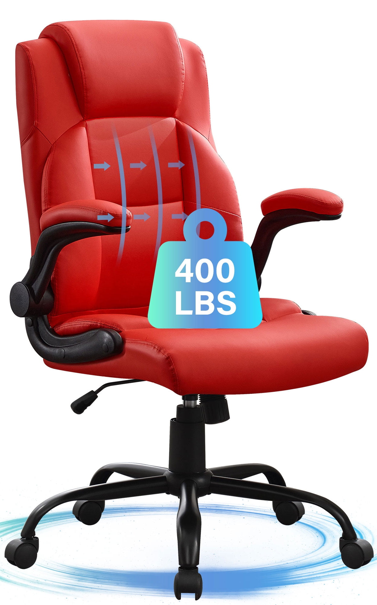 JONPONY Big and Tall Office Chair 400LBS Wide Seat Ergonomic Computer Desk Chair High Back Executive(图1)