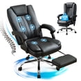 thumbnail image 1 of JONPONY Big and Tall Office Chair 500LBS Executive Office Chair Massage and Footrest Ergonomic Computer Desk Chair Reclining High Back Leather Office Chair Lumbar Back Support Swivel Rolling,Black, 1 of 14