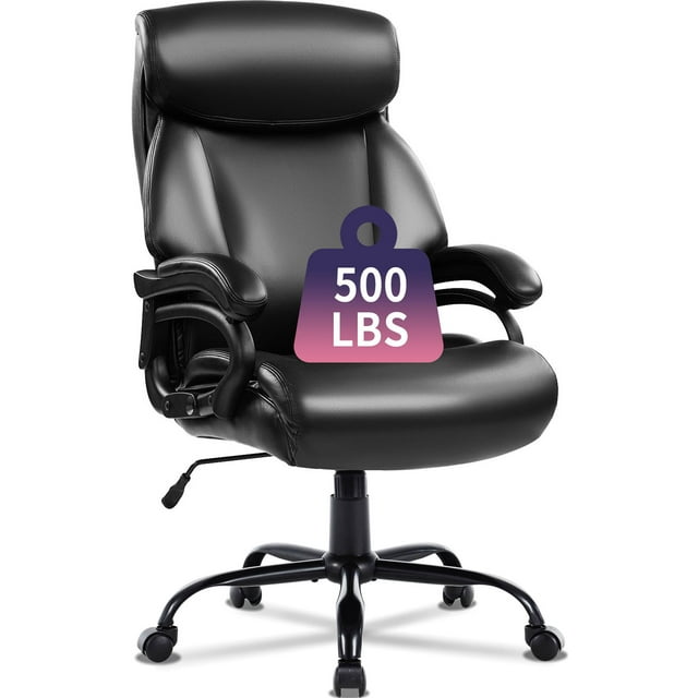 JONPONY Big and Tall Office Chair 500LBS Wide Seat Ergonomic Computer ...