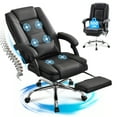 thumbnail image 1 of JONPONY Big and Tall Office Chair 500LBS Executive Office Chair Massage and Footrest Ergonomic Computer Desk Chair Reclining High Back Leather Office Chair Lumbar Back Support Swivel Rolling,Black, 1 of 15