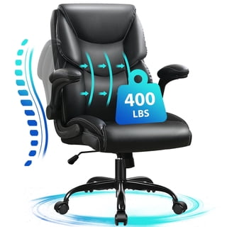 JONPONY Big and Tall Office Chair Wide Seat Ergonomic Computer Desk Chair High Back Executive Leather Chair Adjustable Task Chair Lumbar Back Support 8 Hours Heavy Duty Design, Black