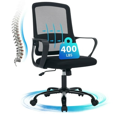 JONPONY Big and Tall Office Chair 500LBS Ergonomic Office Chair with Lumbar Support, Adjustable Armrest and Headrest Mesh Chair,8 Hours Heavy Duty Design,Black
