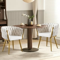 JONPONY Dining Chairs Modern Upholstered Set of 2 Velvet Dining Room Chairs for Living Room, Bedroom, Kitchen,Beige