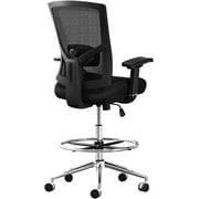 JONPONY 500LBS Drafting Chair, Heavy Duty Office Chair with Adjustable Lumbar Support & Footrest Ring, Comfy Extra Deep Thicken Cushion, Breathable Mesh Standing High Desk Chair with 4D Armrests