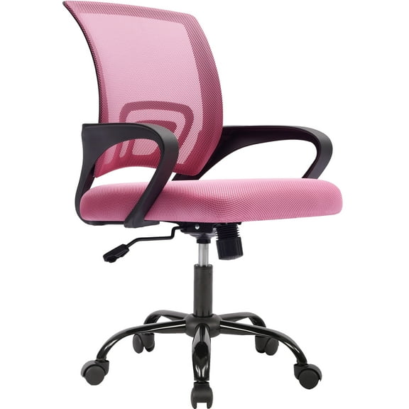 JONPONY Ergonomic Office Chair, Lumbar Support, Adjustable Height with Armrests for Adults,Pink