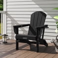 thumbnail image 1 of JONPONY Folding Adirondack Chair - HDPE All-Weather Outdoor Chairs, Patio Chairs Outdoor Wood Like Adirondack Chair for Backyard, Camping, Pool & Fire Pit,Black, 1 of 11