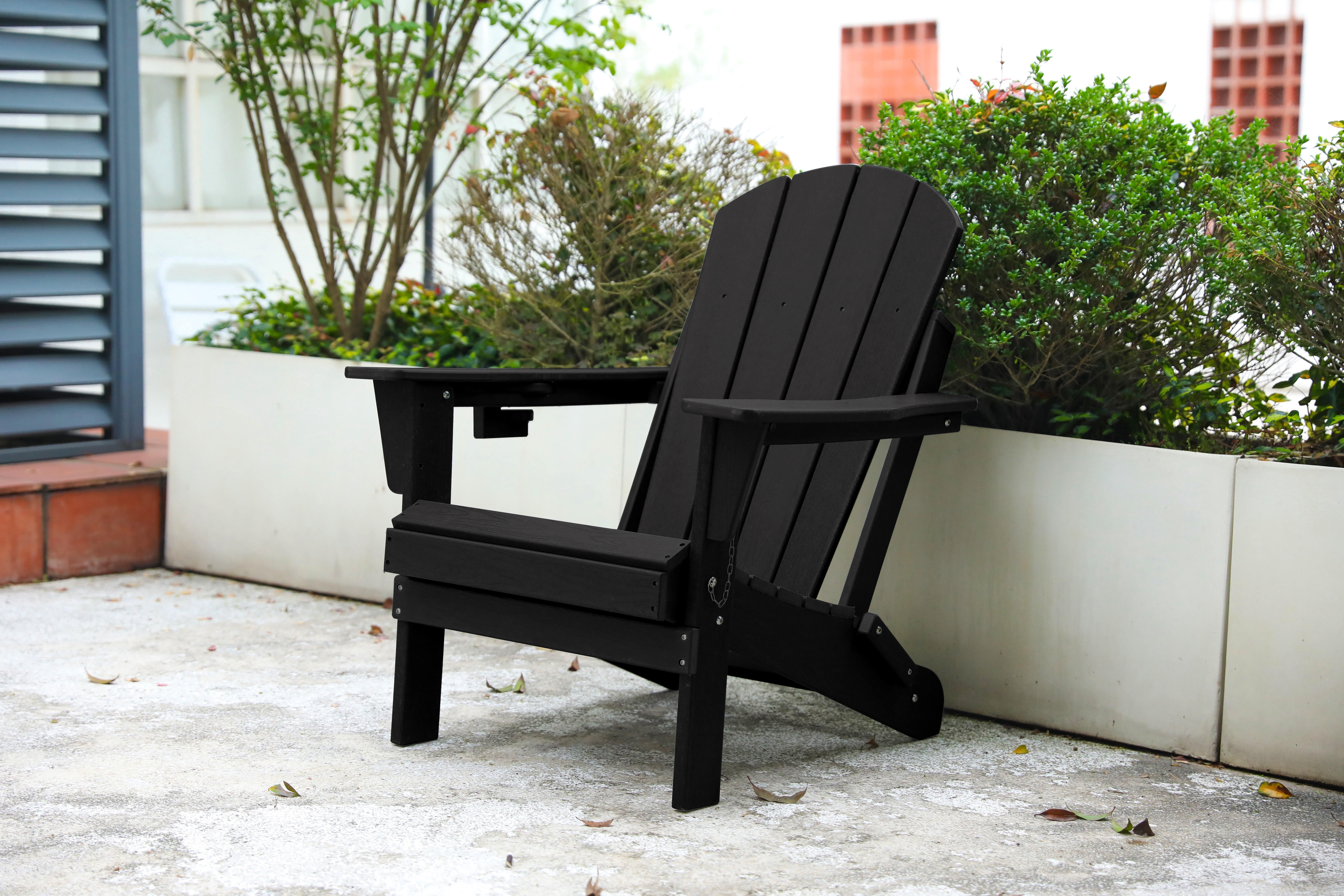 JONPONY Folding Adirondack Chair, Relaxing Stackable Arm Rest Ergonomic ...
