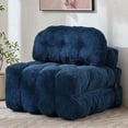thumbnail image 1 of JONPONY Folding Sofa Bed, Convertible Sleeper Chair Couch with Pillow, Foldable Mattress Futon with Back Support, Portable Sleeper Chair Bed Comfort Floor Sofa for Living Room Bedroom, DarkBlue, 1 of 10