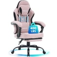 thumbnail image 1 of JONPONY Big and Tall 400LBS Gaming Chair with Foot Rest,Breathable Fabric for Home Office Desk, Ergonomic High Back Computer Chair with Headrest & Lumbar Support, Pink, 1 of 9