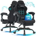 thumbnail image 1 of JONPONY Big and Tall Gaming Chair with Bluetooth Speakers, Ergonomic Computer Chair with Footrest and Lumbar Support, Adjustable Height Reclining Seat with Linkage Armrests for Adults,Black, 1 of 10
