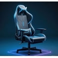 thumbnail image 1 of JONPONY Gaming Chair with RGB LED Lights, Ergonomic Computer Chair with Headrest and Lumbar Support, PU Leather High Back Height Adjustable Swivel Video Game Chairs for Adults，Blue, 1 of 1