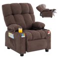 thumbnail image 1 of JONPONY Kids Recliner Chair,Push Back Toddler Recliner with Cup Holders & Side Pockets，Adjustable Footrest & Headrest Kids Sofa for Boys Girls 3+ Age Group，Children's Bedroom Furniture ，Brown, 1 of 12