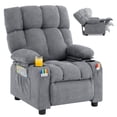 thumbnail image 1 of JONPONY Kids Recliner Chair,Push Back Toddler Recliner with Cup Holders & Side Pockets，Adjustable Footrest & Headrest Kids Sofa for Boys Girls 3+ Age Group，Children's Bedroom Furniture ，Grey, 1 of 12