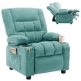 thumbnail image 1 of JONPONY Kids Recliner Chair,Push Back Toddler Recliner with Cup Holders & Side Pockets,Adjustable Footrest & Headrest Kids Sofa for Boys Girls 3+ Age Group, Green, 1 of 9