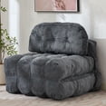 thumbnail image 1 of JONPONY Folding Sofa Bed, Convertible Sleeper Chair Couch with Pillow, Foldable Mattress Futon with Back Support, Portable Sleeper Chair Bed Comfort Floor Sofa for Living Room Bedroom, Single, Grey, 1 of 10