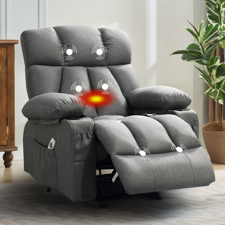 Manual Recliner Fabric Recliner With Heat And Massage