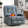 thumbnail image 1 of JONPONY Manual Recliner Chair with Heat Therapy and Massage Function, Heavy Duty Reclining Mechanism Massage Chair, Elderly Single Rocker Sofa with Cup Holders for Bedroom Home Theater,Blue, 1 of 13