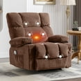 thumbnail image 1 of JONPONY Manual Recliner Chair with Heat Therapy and Massage Function, Heavy Duty Reclining Mechanism Massage Chair, Elderly Single Rocker Sofa with Cup Holders for Bedroom Home Theater,Brown, 1 of 13