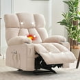 thumbnail image 1 of JONPONY Manual Recliner Chair with Heat Therapy and Massage Function, Heavy Duty Reclining Mechanism Massage Chair, Elderly Single Rocker Sofa with Cup Holders for Bedroom Home Theater,Beige, 1 of 13