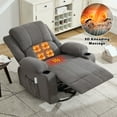 thumbnail image 1 of JONPONY Kneading Massage Rocker Recliner Chair with 4-Point 3D Kneading Massage and Heat Ergonomic Lounge Chair for Living Room with Rocking Function and 2 Cup Holders, USB Charge Port,Gray, 1 of 12