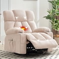 thumbnail image 1 of JONPONY Massage Rocker Recliner Chair with Vibration Massage and Heat Ergonomic Lounge Chair for Living Room with Rocking Function and Side Pocket, 2 Cup Holders, USB Charge Port,Beige, 1 of 13
