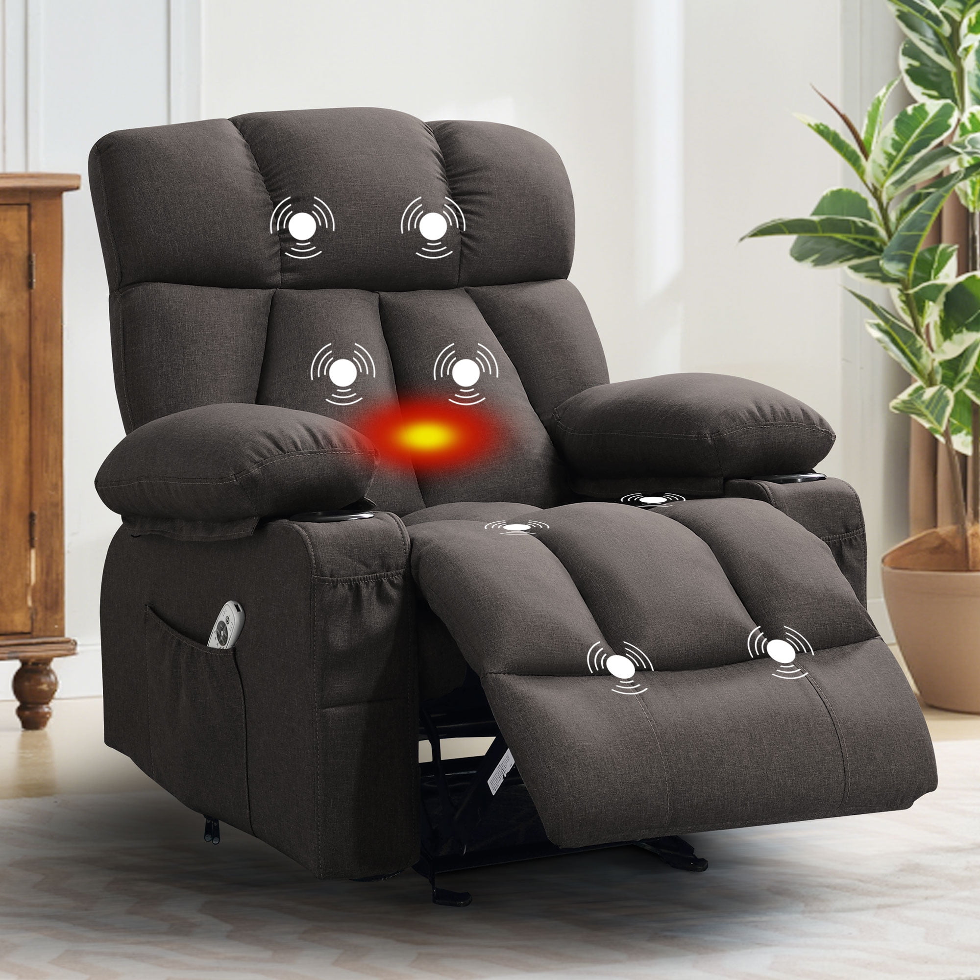 JONPONY Massage Rocker Recliner Chair with Vibration Massage and Heat Ergonomic Lounge Chair for Liv(图1) JONPONY Massage Rocker Recliner Chair with Vibration Massage and Heat Ergonomic Lounge Chair for Liv(图1)