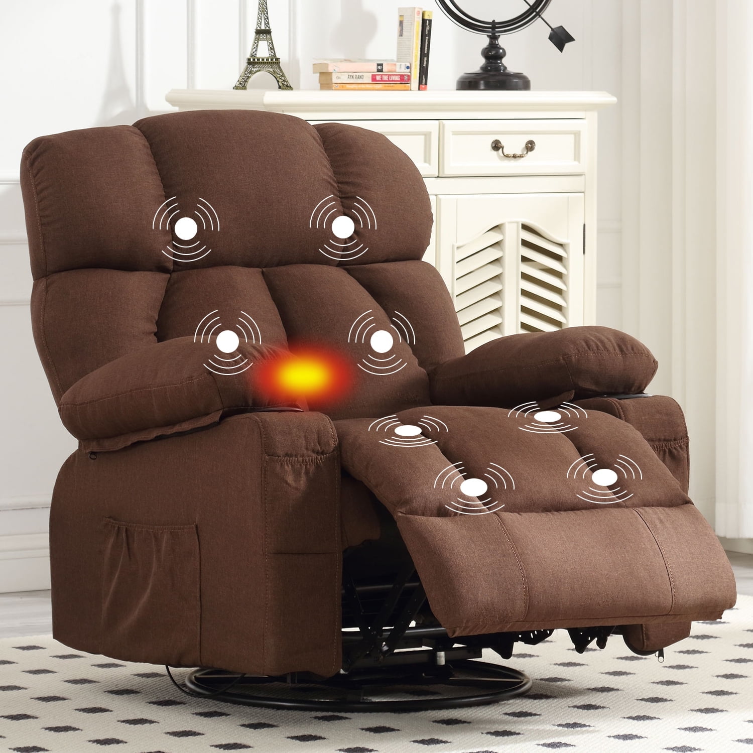 JONPONY Massage Rocker Recliner Chair with Vibration Massage and Heat Ergonomic Lounge Chair for Liv(图1) JONPONY Massage Rocker Recliner Chair with Vibration Massage and Heat Ergonomic Lounge Chair for Liv(图1)