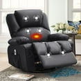 thumbnail image 1 of JONPONY Massage Swivel Rocker Recliner Chair with Vibration Massage and Heat Ergonomic Lounge Chair for Living Room with Rocking Function and Side Pocket, 2 Cup Holders, USB Charge Port,Black, 1 of 13