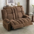 thumbnail image 1 of JONPONY Reclining Loveseat with Cup Holders for Living Room 2 Seat Manual Loveseat Recliner with Side Pocket,Brown, 1 of 15