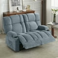 thumbnail image 1 of JONPONY Reclining Loveseat with Cup Holders for Living Room 2 Seat Manual Loveseat Recliner with Side Pocket,Blue, 1 of 15
