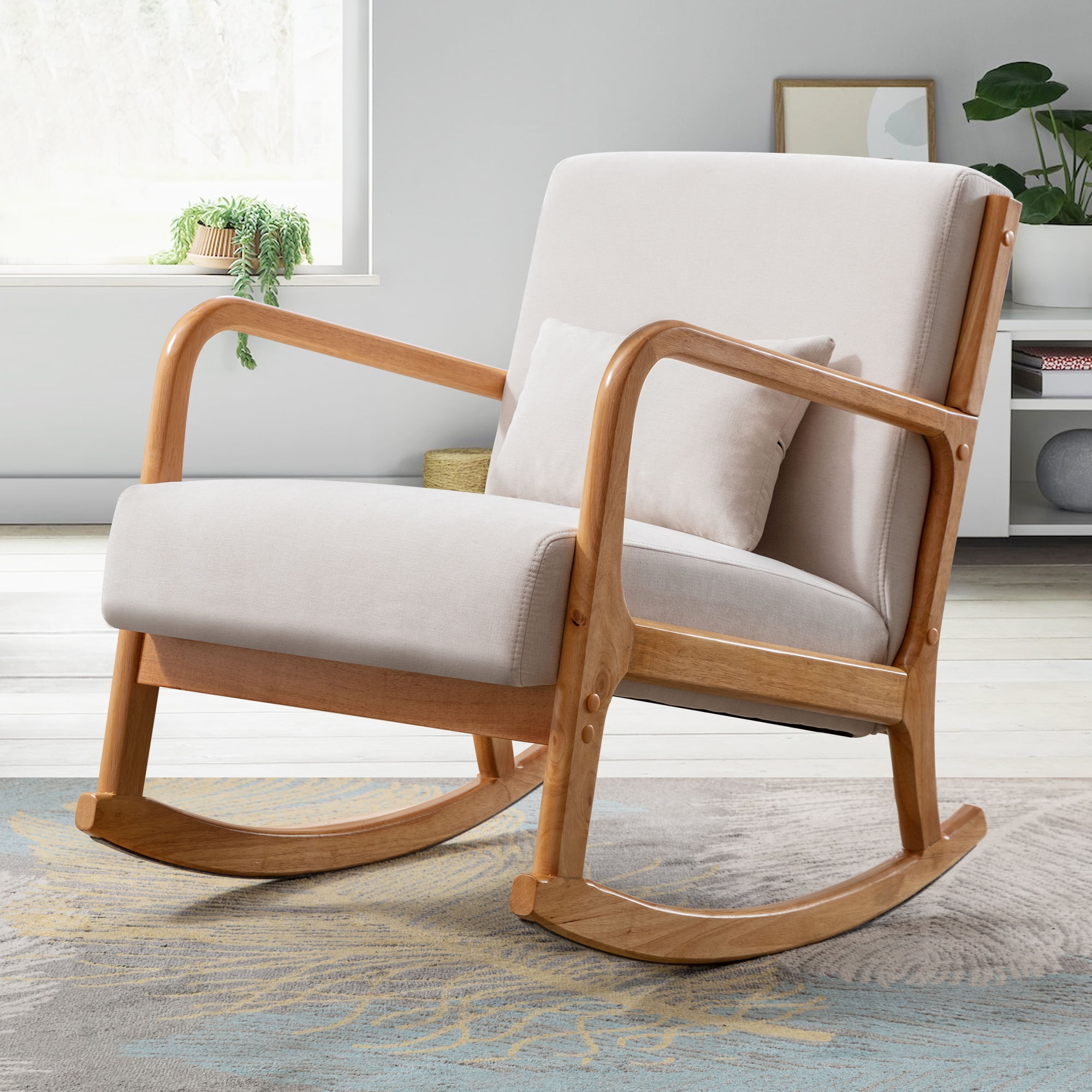 JONPONY Mid Century Modern Accent Chair, Single Fabric Lounge Reading ...