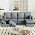 JONPONY Modern U shape Modular Sofa, 6 Seat Chenile sectional Couch Set