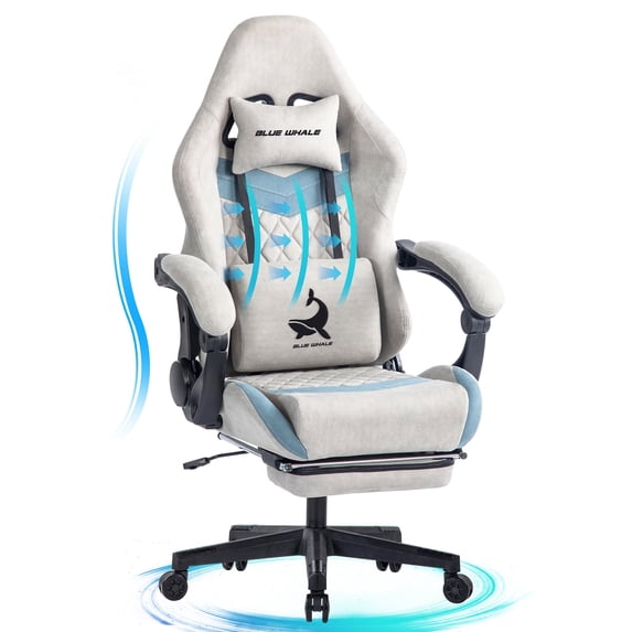 JONPONY Big and Tall 350LBS Gaming Chair, Ergonomic Design, Gamer Chair PU Leather with Footrest and Lumbar Support, High Back Office Chair Support 8 Hours Long Sitting, Computer Chair,Grey
