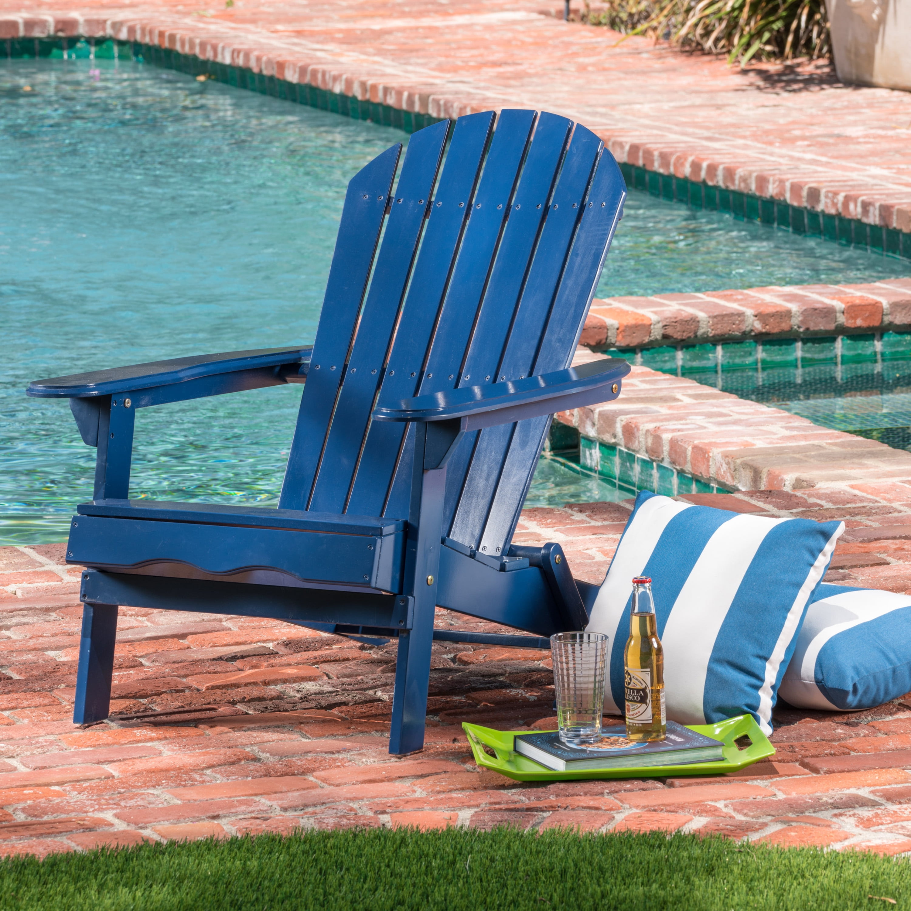 Westintrends Outdoor Folding HDPE Adirondack Chair Patio Seat Weather Resistant Dark Brown
