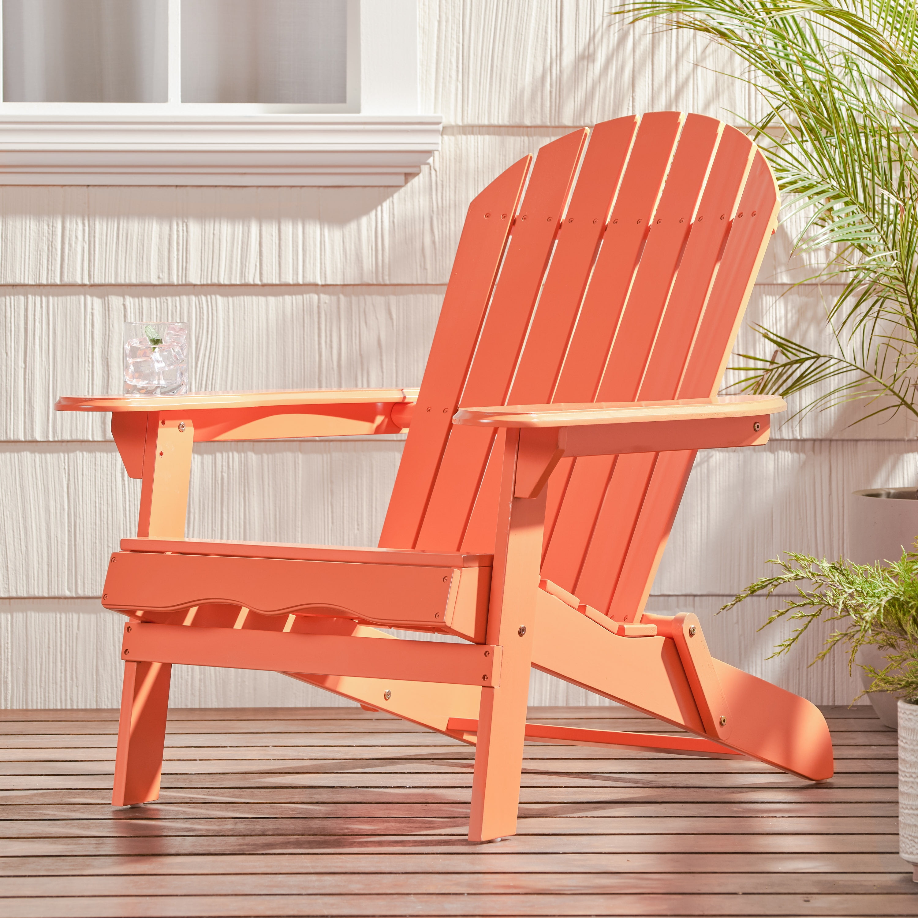 Westintrends Outdoor Folding HDPE Adirondack Chair Patio Seat Weather Resistant Dark Brown