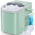 thumbnail image 1 of JONPONY Portable Countertop Ice Maker, Self-Cleaning, 9 Bullet Cubes in 6 Mins, 26.5Lbs in 24Hrs, with Handle, Basket and Scoop for Home, Kitchen, Party, RV, Camping, Green, 1 of 9