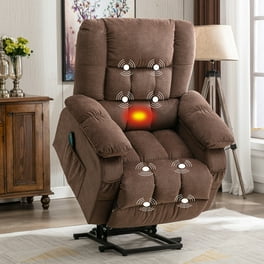 Homrest Beige Power Lift Recliner with Massage Heat USB Cup Holders Pockets for Elderly Walmart