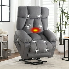July s Song Dual Motor Power Lift Recliner Chair with Massage Heat Lay Flat for Elderly Brown Linen