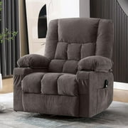 JONPONY Power Swivel Recliner Chair with Rocking Function for Adults, Oversized Rocker Recliner Single Sofa with Ergonomic, Side Pocket, Two Cup Holders for Living Room,Gray