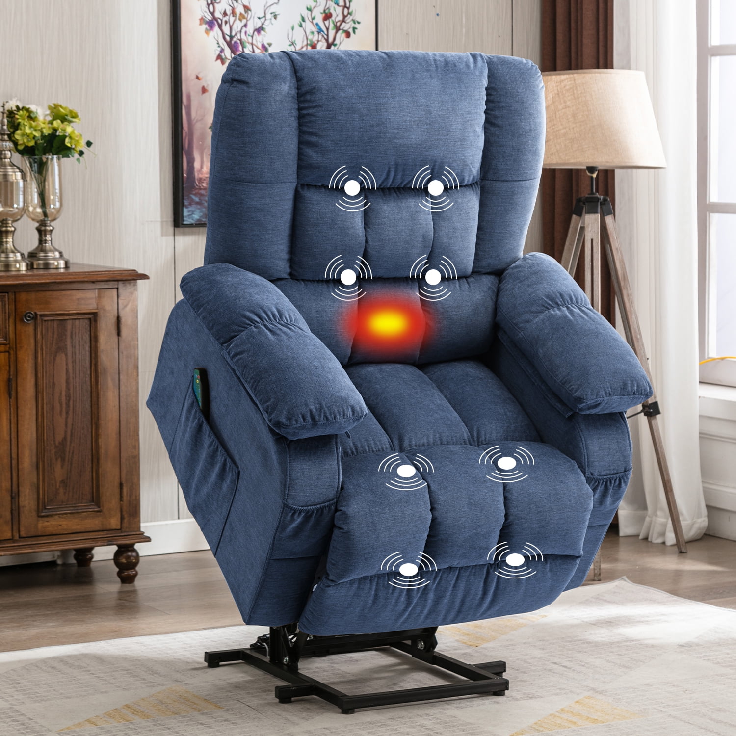 JONPONY Power Lift Recliner Chair Recliners for Elderly with Heat and Massage Recliner Chair for Living Room with Infinite Position and Side