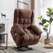 JONPONY Power Lift Recliner Chair Recliners for Elderly with Heat and Massage Recliner Chair for Living Room with Infinite Position and Side Pocket,USB Charge Port,Brown