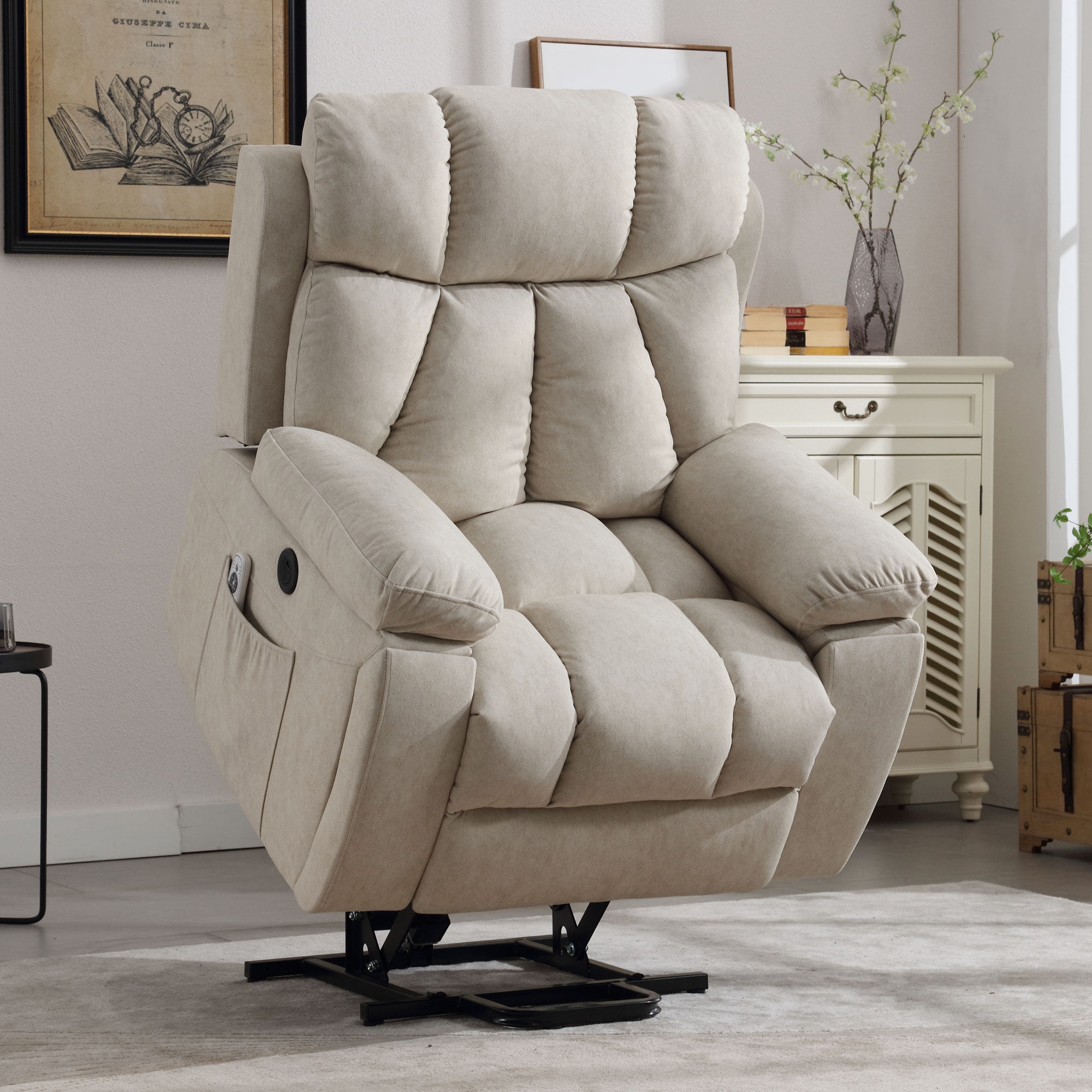 JONPONY Power Lift Recliner Chairs with Massage and Heat,Heavy Duty Reclining Mechanism Massage