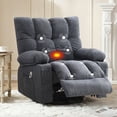 thumbnail image 1 of JONPONY Recliner Chair, Swivel Rocker Recliner Chair for Adults, Upholstered Manual Recliner with Side Pockets,Elderly Single Rocker Sofa with Cup Holders for Bedroom Home Theater,Blue, 1 of 14
