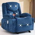 thumbnail image 1 of JONPONY Manual Recliner Chair with Heat Therapy and Massage Function, Heavy Duty Reclining Mechanism Massage Chair, Elderly Single Rocker Sofa with Cup Holders for Bedroom Home Theater，Blue, 1 of 11