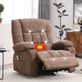 thumbnail image 1 of JONPONY Recliner Chair, Rocker Recliner Chair for Adults, Upholstered Manual Recliner with Side Pockets,Massage Rocker Recliner Chair for Living Room, Brown, 1 of 13