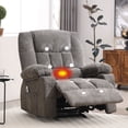thumbnail image 1 of JONPONY Recliner Chair, Rocker Recliner Chair for Adults, Upholstered Manual Recliner with Side Pockets,Massage Rocker Recliner Chair for Living Room, Grey, 1 of 14