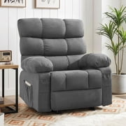 JONPONY Rocker Recliner Chair, Ergonomic Lounge Chair for Living Room Theater,Small Spaces with Rocking Function,Side Pocket,Gray