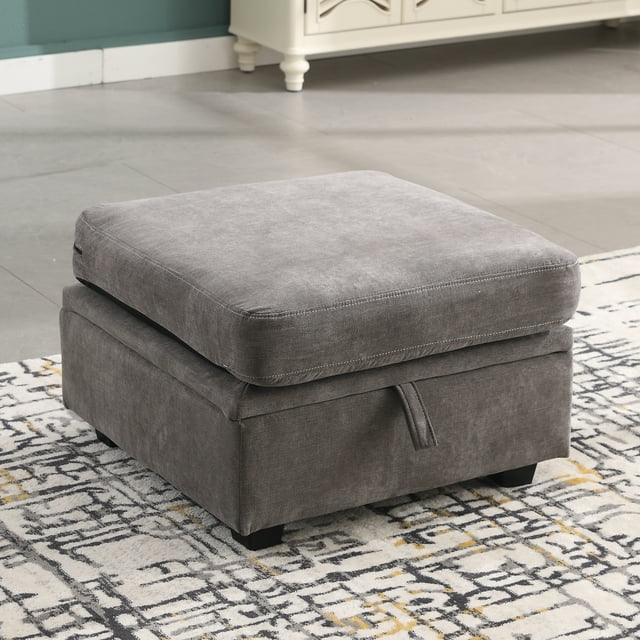 JONPONY Storage Ottoman for Modular Sectional Sofa, Grey